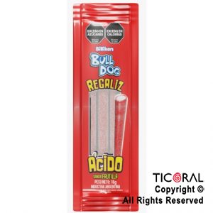 GOLO REGALIZ ACIDO BULLDOG FRUTILLA X 18 GR X 12 UNIDADES